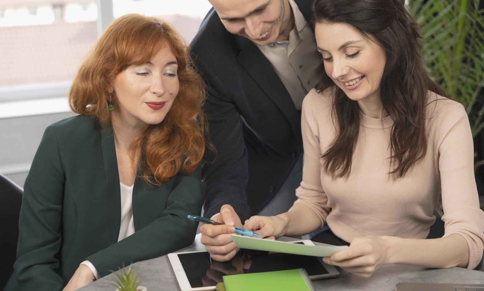 Strategic business planning session with analytical frameworks